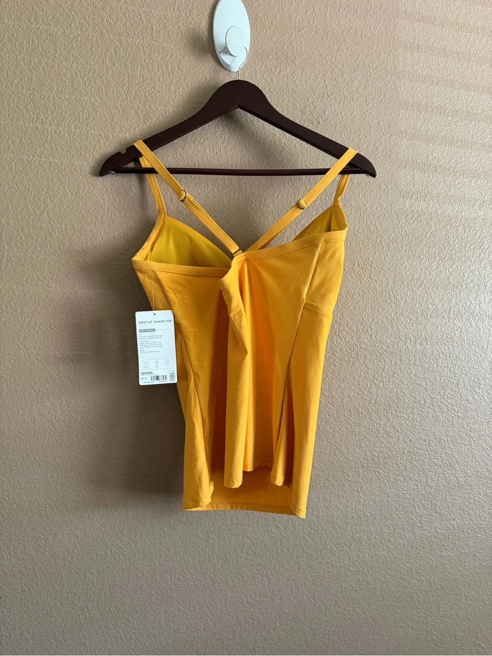 Athleta Yellow Twist up Swim Tankini Top Size 36D/DD NWT